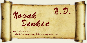 Novak Denkić vizit kartica